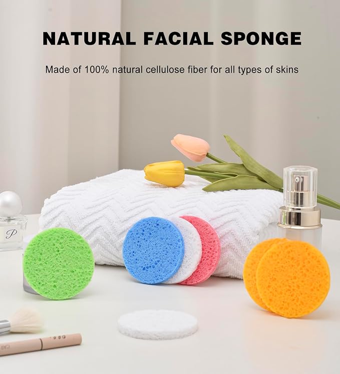 METUUTER 50 PCS Compressed Facial Sponges - Image 3