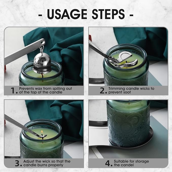 PATOISE 3 in 1 Candle Accessory Set, Candle Wick Trimmer Cutter, Candle Snuffer - Image 7