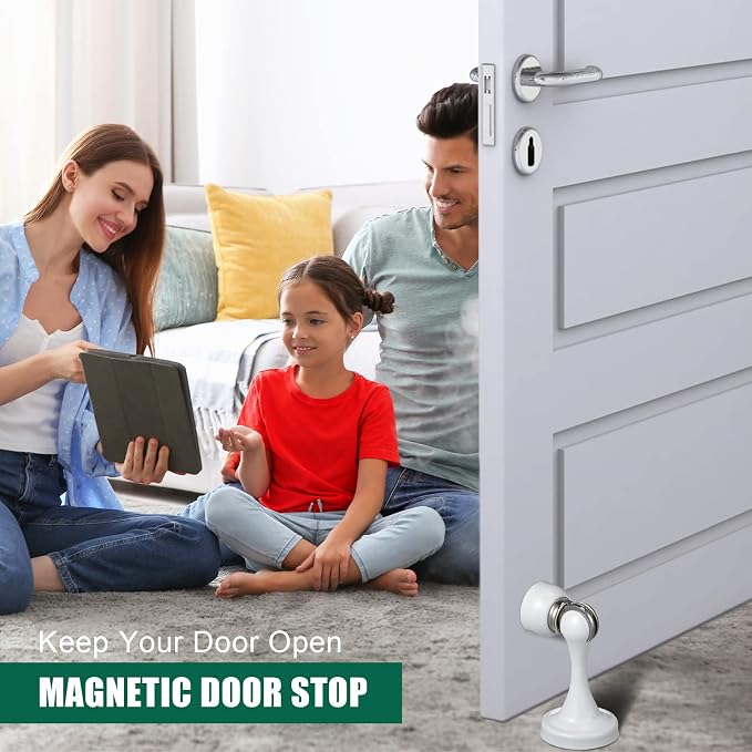 8 Pcs Magnetic Door Stoppers Stainless Steel Door Stops Magnetic Catch Holder - Image 7