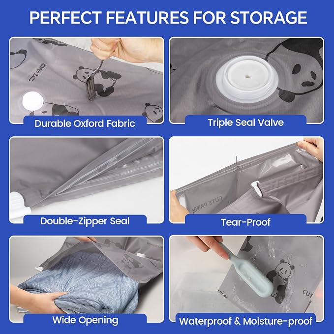 8 Pack Tear-Proof Jumbo Vacuum Storage Bags - Image 3