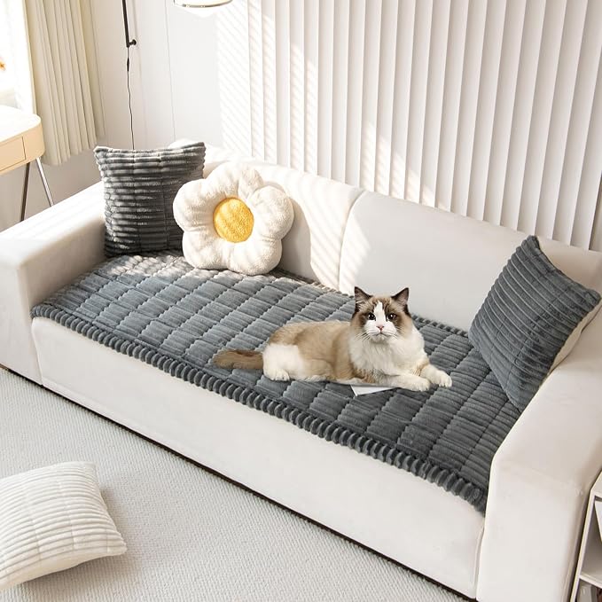 OTOB Couch Cover for Dogs Washable, Non Slip Plush Sofa Covers for 3 Cushion by OTOB