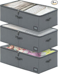 10-Inch Under Bed Storage Containers | Sturdy Sidewalls | Clear Cover & Label by PLUMGEAN