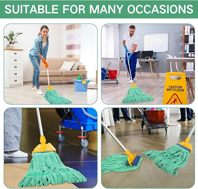 Lallisa 4 Pcs Commercial Mop Head Replacement Tube Microfiber Industrial Looped - Image 6