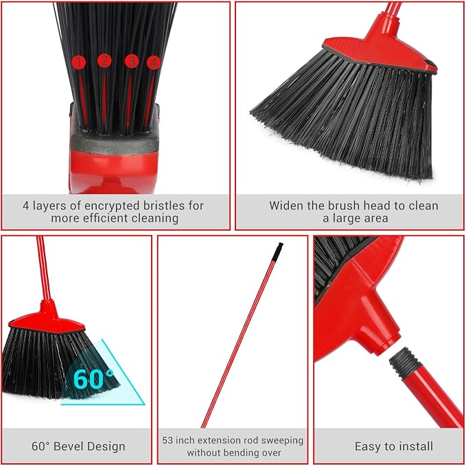 WILLBOND 20 Pcs Heavy Duty Broom Outdoor Indoor Commercial Angle Brooms Bulk - Image 3