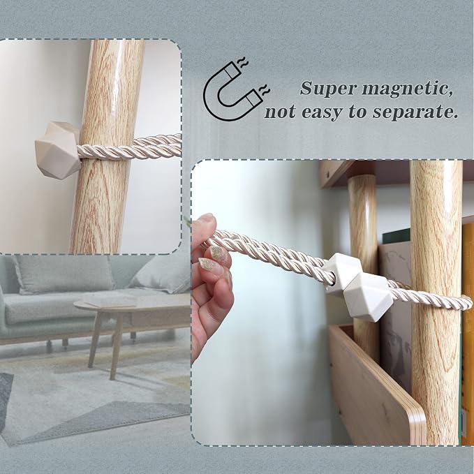 Hion Magnetic Curtain Tiebacks Beige 2pcs, Curtain Tiebacks Buckles Holdbacks - Image 6