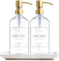 Vine Creations Glass Soap Dispenser, 2 Pack Kitchen Soap Dispenser Set by VineCreations