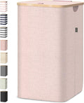 BALEINE Laundry Hamper with Lid, Tall Laundry Baskets with Bamboo Pull Handles by BALEINE