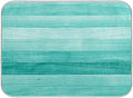 Teal Turquoise Green Wood Texture Dish Drying Mat 18x24 by Wamika