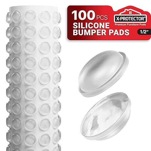 X-Protector Cabinet Door Bumpers 100 PCS – 1/2" Silicone Clear Bumpers – Ideal by X-Protector
