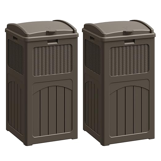 Flamaker 30 Gallon Trash Can, Resin Outdoor Garbage Can by Flamaker
