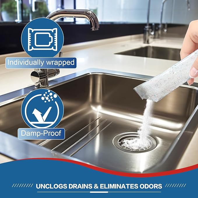 Drain Clog Remover 18 Packs Fast Acting Drain Cleaner Powders - Image 3