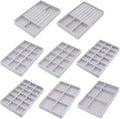 Jewelry Storage 8PACK, Velvet Jewelry Organizer Trays by 7COLORSKY