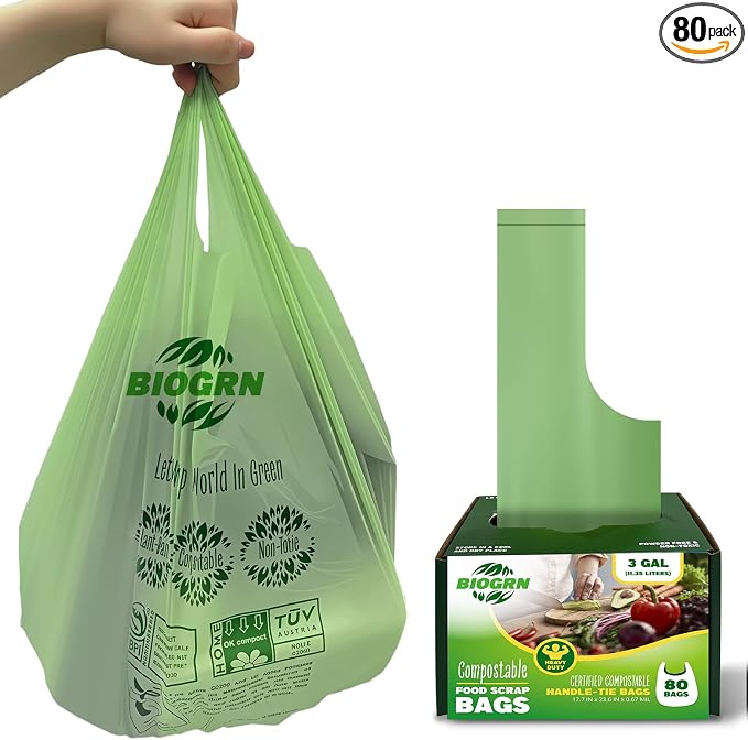 2.6-3 Gallon Compostable Trash Bags by BIOGRN