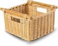 The Basket Lady Deep Pole Handle Wicker Storage Basket, 11.5 in L x 11.5 in W x by TheBasketLady