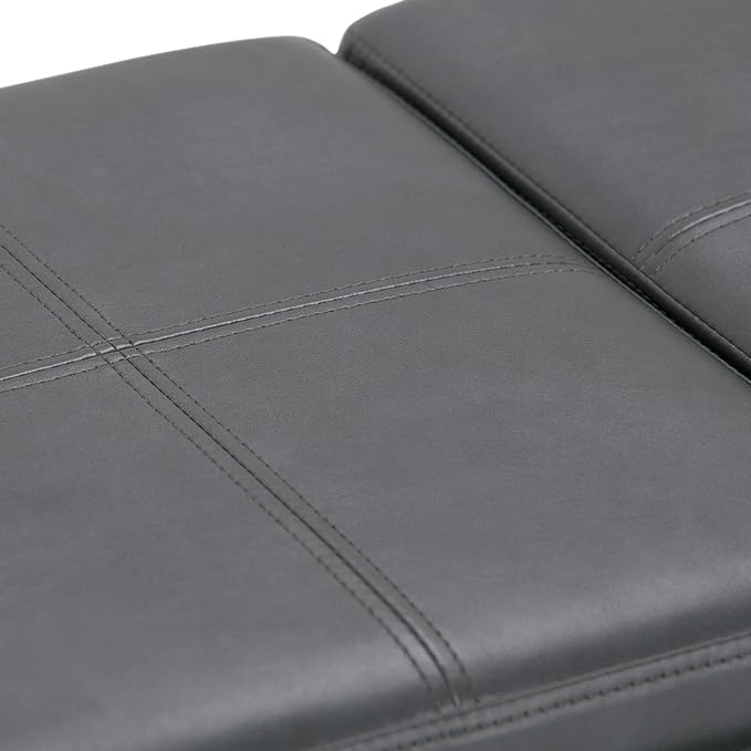 SIMPLIHOME Avalon 42 inch Wide Contemporary Rectangle Storage Ottoman in Stone - Image 12