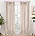 YoungsTex Linen Semi Sheer Curtains 90 Inch Length 2 Panels by YoungsTex