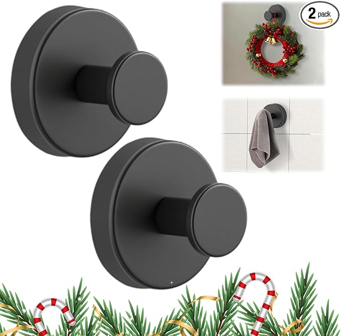 Suction Cup Hooks for Wreaths on Glass, 2025 New No Drill Suction Cup Hooks by Unknown