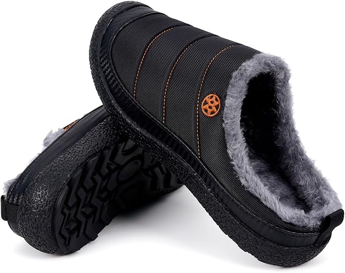 Womens Mens House Slippers Slip on Snow Winter Warm Fully Fur Lined Slippers - Image 5