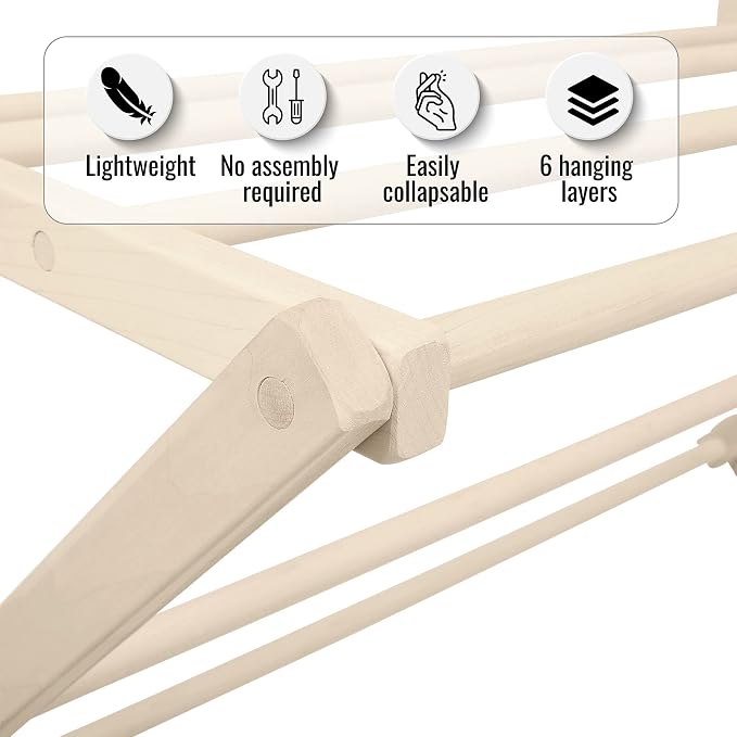 Pennsylvania Woodworks Premium American Maple Clothes Drying Rack - Image 8