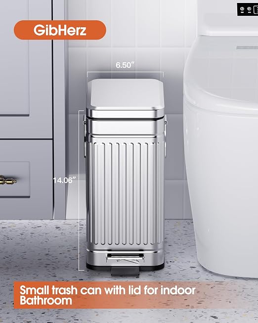 Small Trash Can with Lid Soft Close-10L/2.6 Gal Stainless Steel Outdoor Dog - Image 2