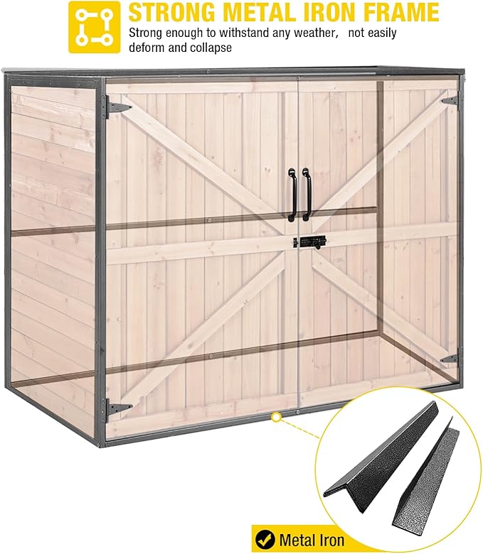 Aivituvin Outdoor Storage Cabinet Trash Can Storage Shed Upgraded - Image 2