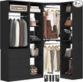 Corner Closet System with 3 Drawers, Corner Closet Organizer System with 13 by Besiost