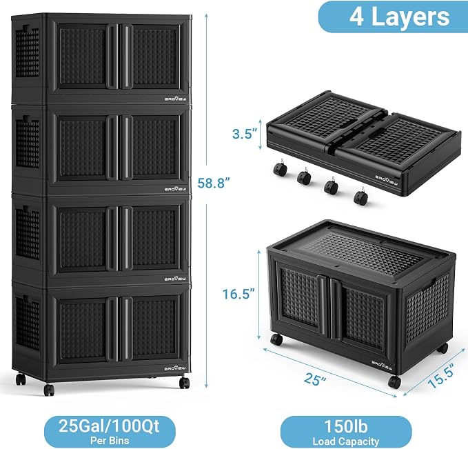 BROVIEW 400Qt Stackable Storage Bins - Image 2