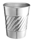 Monarch Abode Nickel Chrome Handcrafted Wave Embossed Metal Wastebasket by MonarchAbode