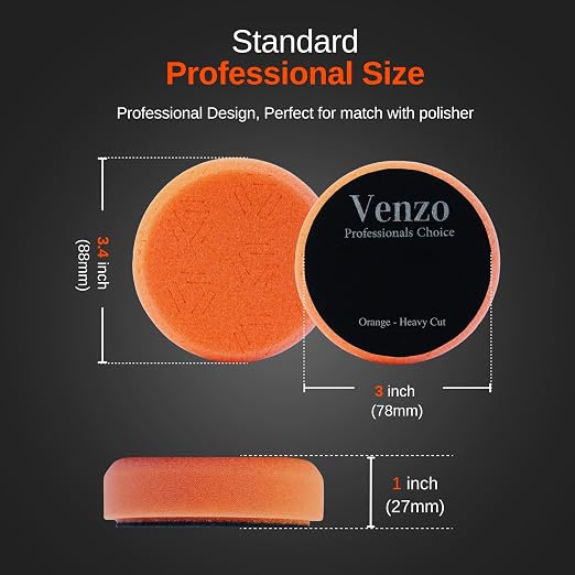 Venzo 3 Inch Buffing Polishing Pads, Buffing Polishing Kit, Waxing Pads - Image 3