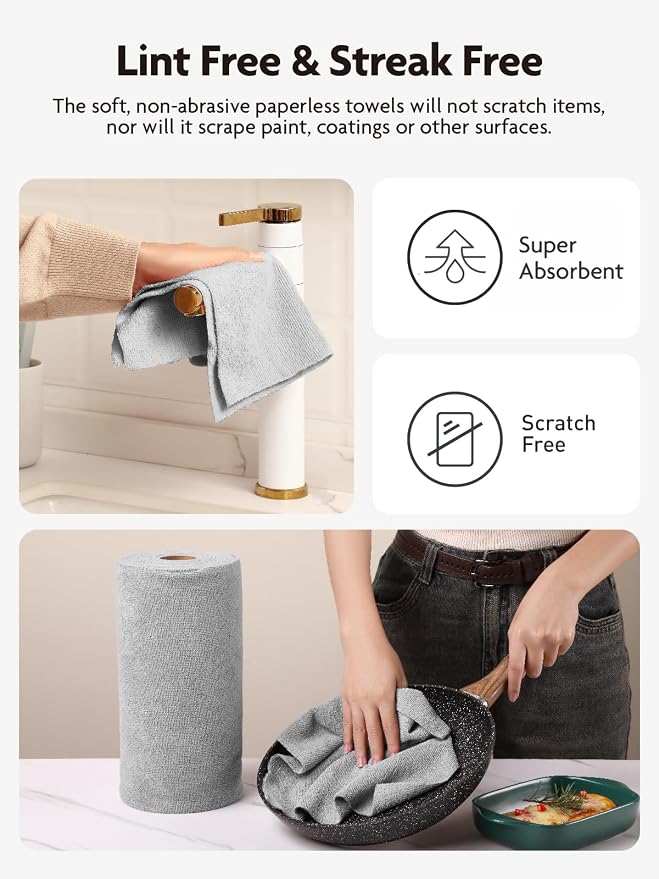 Fantasticlean Microfiber Cleaning Cloth Roll -90 Pack, Tear Away Microfiber - Image 4