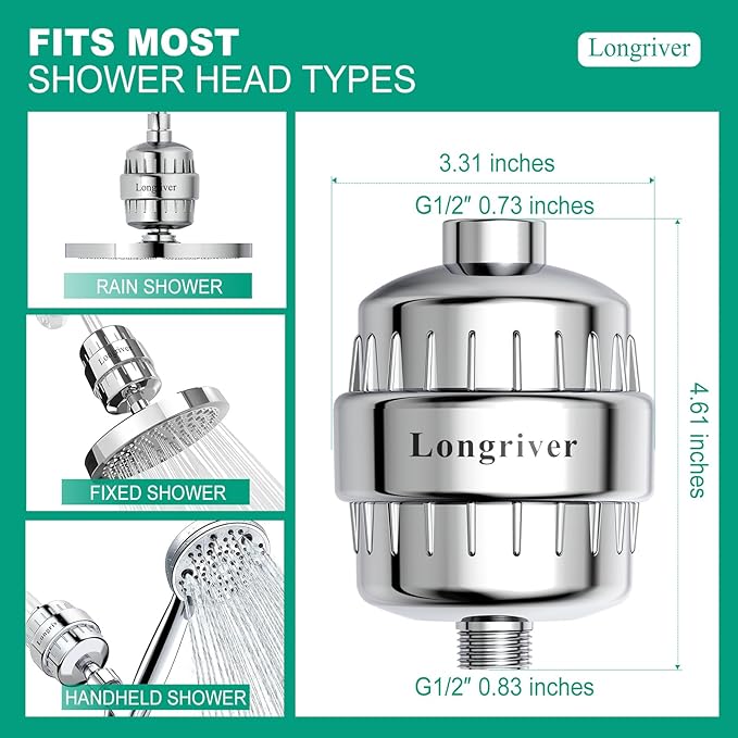 R7 Shower Filter with 3 Replacement Cartridge High Put Shower Water Filter - Image 4