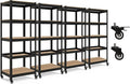 HOMEDANT House 5-Tier Metal Rolling Cart Shelf Rack Casters Heavy Duty by TheBestOrganizingSolution