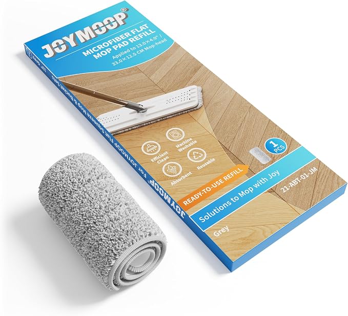 JOYMOOP Flat Mop Pad, Microfiber Mop Pad, Squeeze Mop Pads Replacement by JOYMOOP