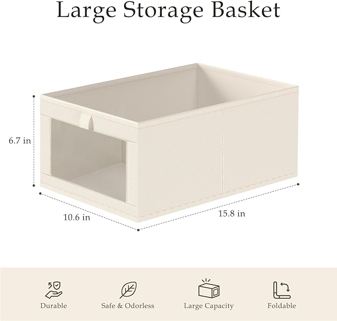 Criusia Linen Closet Organizers and Storage, 8 Pack Large Linen Closet Baskets - Image 3