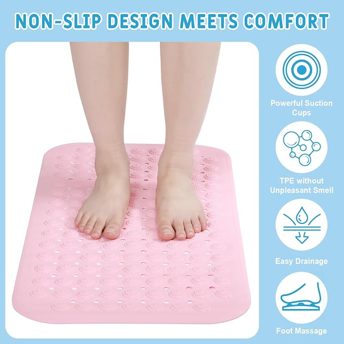 Dunzy 12 Pcs Non Slip Bath Mats 27.6x14.2 Inches TPE Bathtub Mats - Image 3