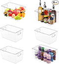 MOONEDGE 6-Pack Clear Plastic Storage Bins — Open-Top PET Storage Containers & by MOONEDGE