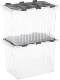 Superio Storage Bins with Lids, Stackable Totes, BPA Free, Odor Free, Organizer by Superio