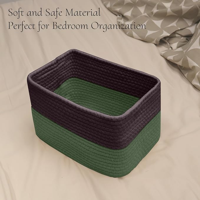 Hopegiver Woven Storage Baskets 11x8x7 Inch, 3 Pack Collapsible Cube Storage Bin - Image 5
