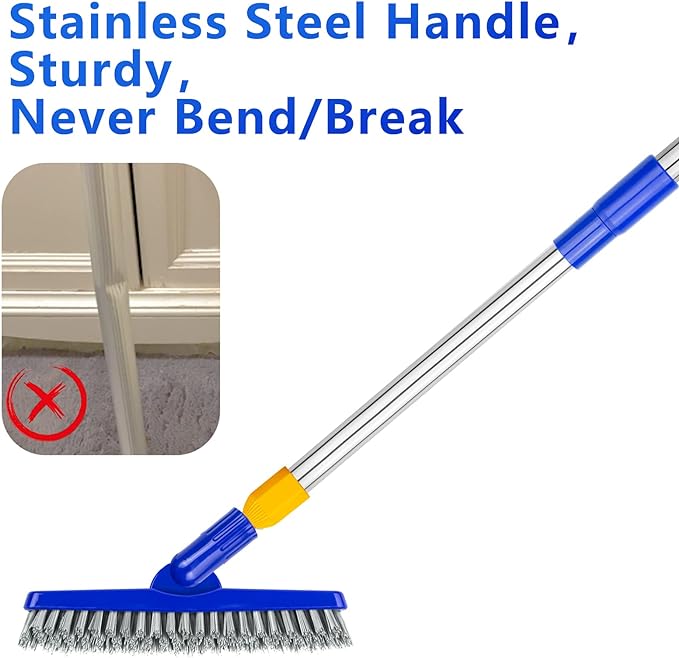 ITTAHO 12" Wide Floor Scrub and Grout Brush Set - Image 4