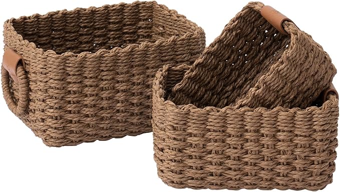 LA JOLIE MUSE Woven Storage Baskets, Recycled Paper Rope Bin Organizer Divider by LaJol%C3%ADeMuse
