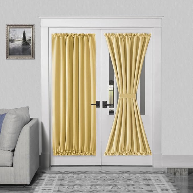 DWCN French Door Curtains – Rod Pocket Thermal Blackout Curtain by DWCN