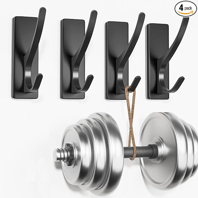 Self Adhesive Coat Hooks for Hanging: Heavy Duty Stainless Wall Hook for Towel by pickpiff