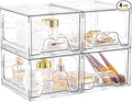 Plastic Drawers Storage, 4 Pack Clear Stackable Storage Drawers, Acrylic by Unknown