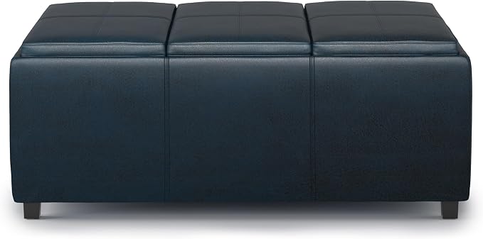 SIMPLIHOME Avalon 42 inch Wide Contemporary Rectangle Storage Ottoman in - Image 5