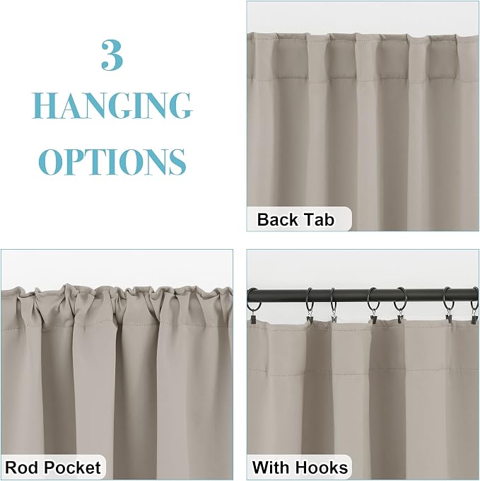 RYB HOME Blackout Curtains for Bathroom - Image 6