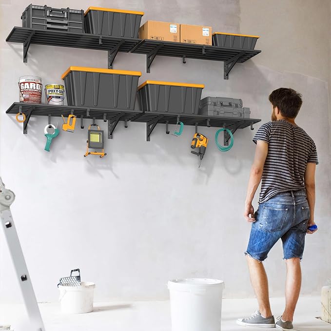 4-Pack 1.5x4ft Garage Shelving Wall Mounted, 1.5 x 4' Heavy Duty Garage Storage - Image 9
