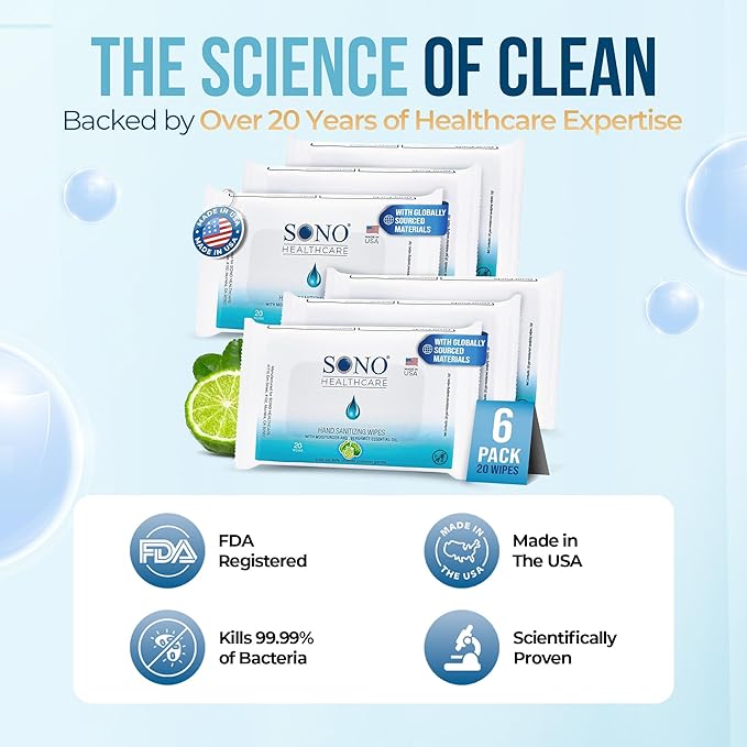 SONO Alcohol-Free Sanitizing Hand Wipes - Image 3