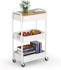 3 Tier Metal Utility Cart, Rolling Storage Cart by HIDODO