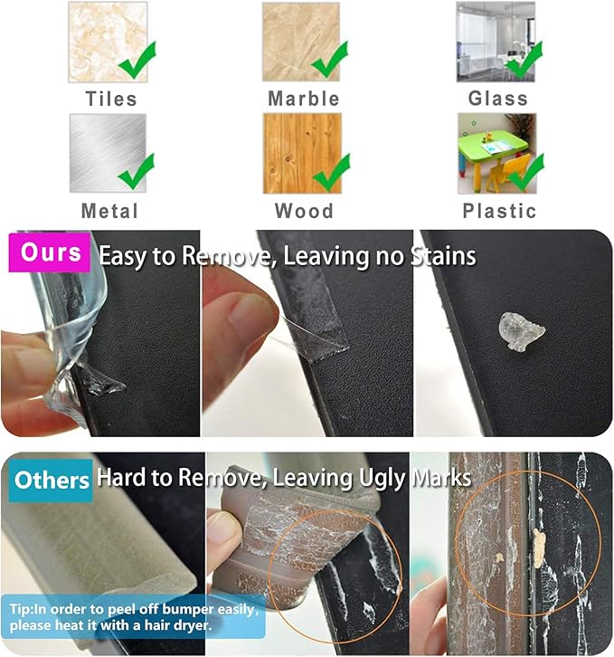 Edge Protector 100% Silicone, Baby Proofing Clear Table Corners Guards - Image 3