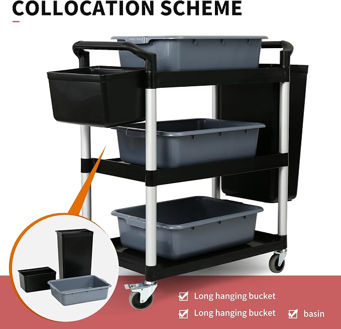3-Tier Utility Rolling Cart - Image 4